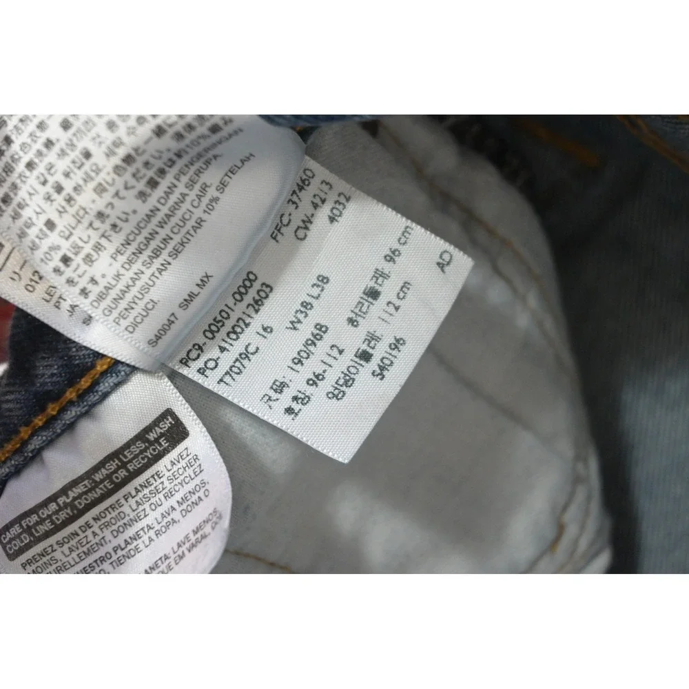 Levis 501 Original Fit Jeans Mens 38x34 Blue Straight Leg Button Fly Excellent